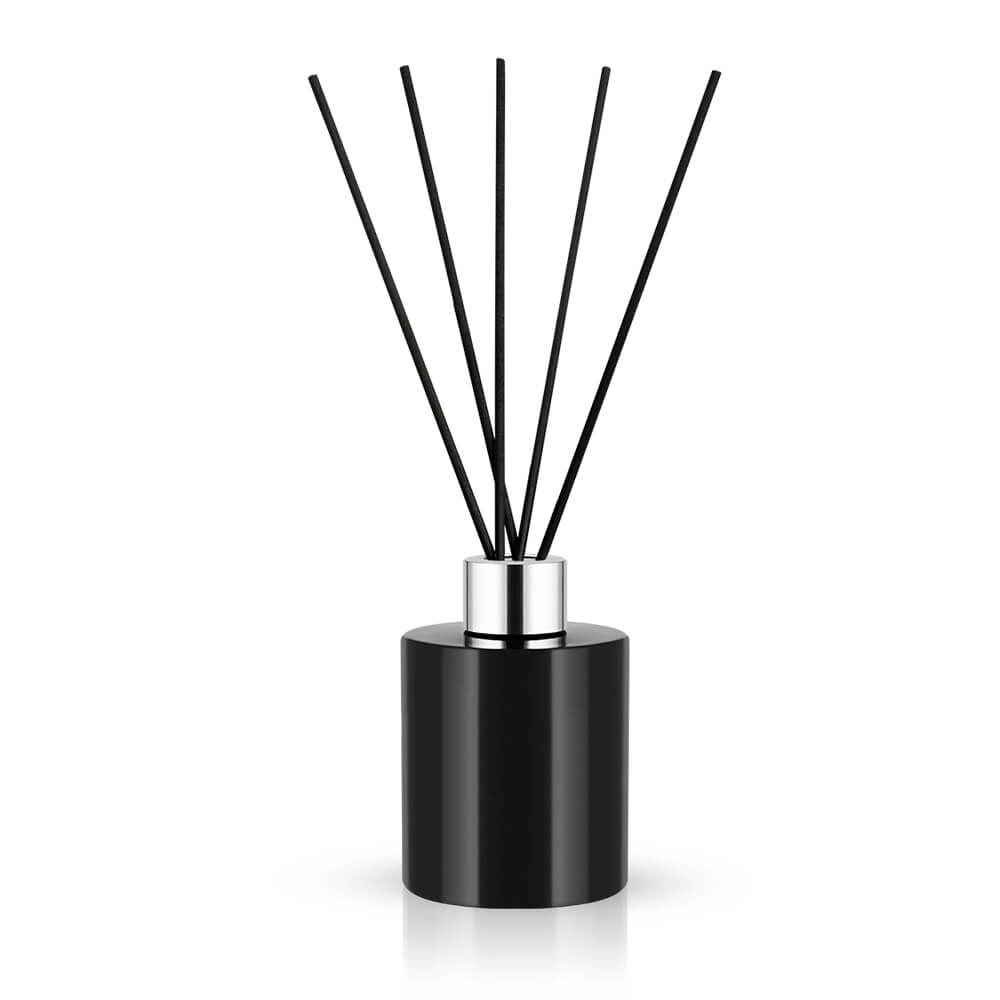 Fragrance sticks Bottle with aluminum cap, decorative cap and sticks
