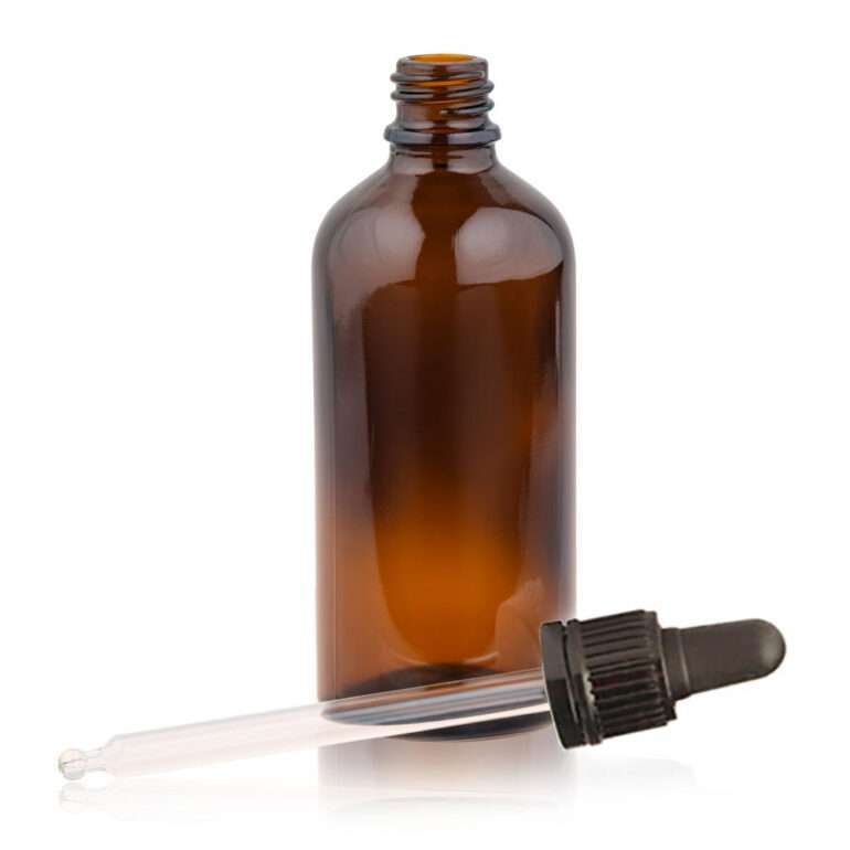 Bottle 100 ml brown glass with black pipette