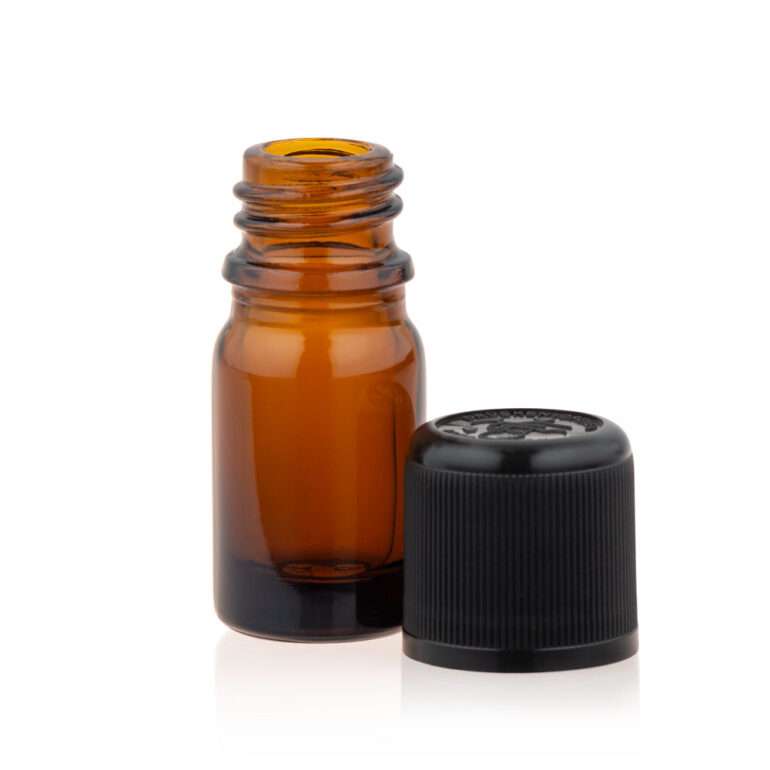 Bottle 5 ml. brown glass with dropper and child-resistant cap
