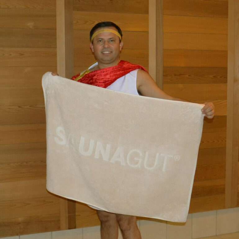 Saunagut Towel beige 70 x 100 cm - Afbeelding 4