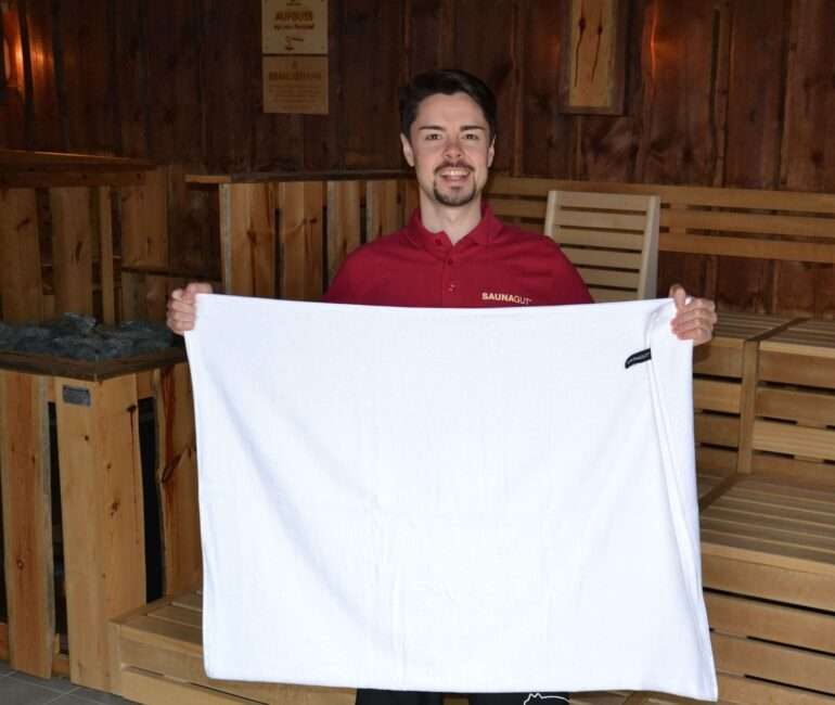 Saunagut Towel double stitched seam 75 x 100 cm 440 g/m2 – Bild 4